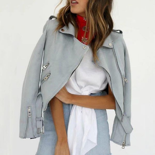 women's leather & faux luck a autumn fashion bright colors suede jackets and coats ladies basic street women short matte pu outerwear, Black
women's leather & faux luck a autumn fashion bright colors suede jackets and coats ladies basic street women short matte pu outerwear, Black