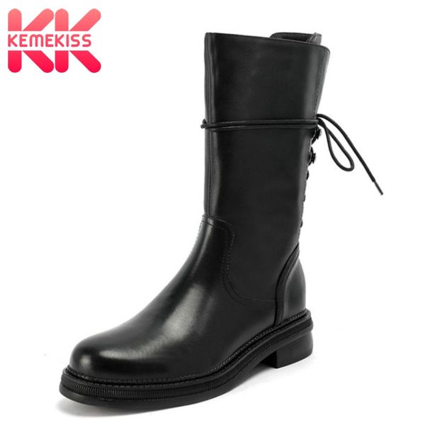 kemekiss women mid calf boots real leather zipper women short boots flat heel fashion winter shoes footwear size 34-39, Black
kemekiss women mid calf boots real leather zipper women short boots flat heel fashion winter shoes footwear size 34-39, Black