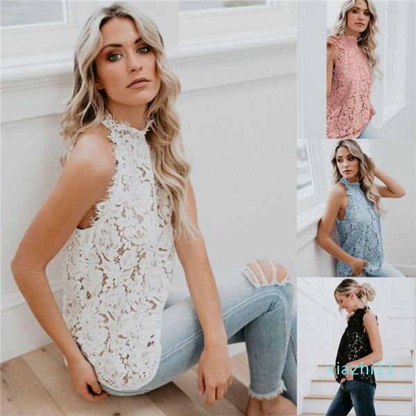 clothing women designer tshirts summer lace sleeveless stand collar hollow out slim tshirt female, White
clothing women designer tshirts summer lace sleeveless stand collar hollow out slim tshirt female, White