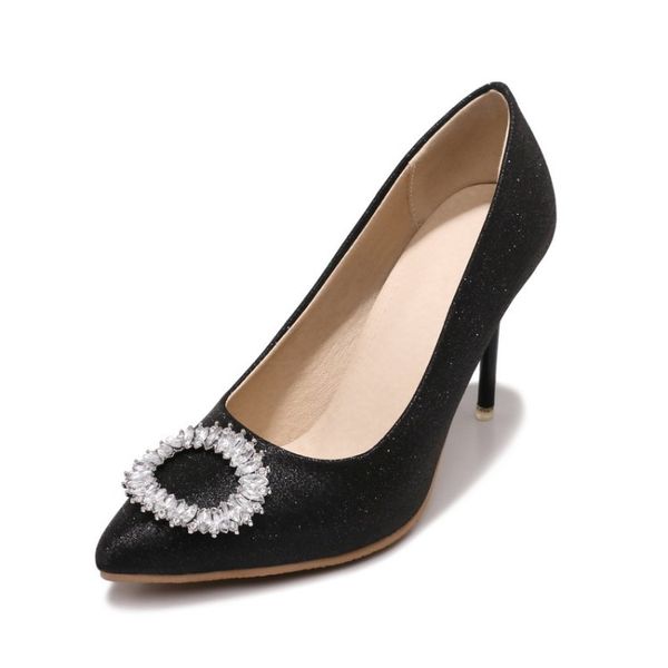 big size sequin water drill buckle single shoe ladies high heels women shoes woman pumps, Black
big size sequin water drill buckle single shoe ladies high heels women shoes woman pumps, Black