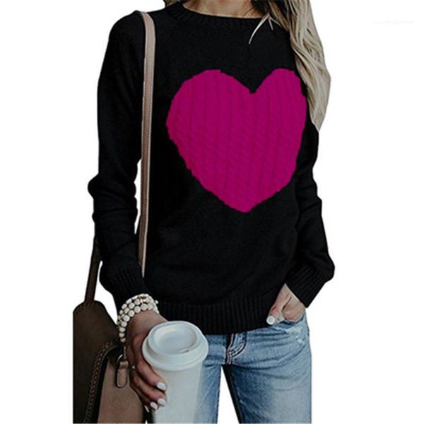 women sweaters love heart printing designer fashion o-neck long sleeve sweater ladies new knitted casual loose sweaters, White;black
women sweaters love heart printing designer fashion o-neck long sleeve sweater ladies new knitted casual loose sweaters, White;black