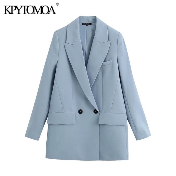 kpytomoa women 2020 fashion office wear double breasted blazers coat vintage pockets loose fitting female outerwear chic, White;black
kpytomoa women 2020 fashion office wear double breasted blazers coat vintage pockets loose fitting female outerwear chic, White;black