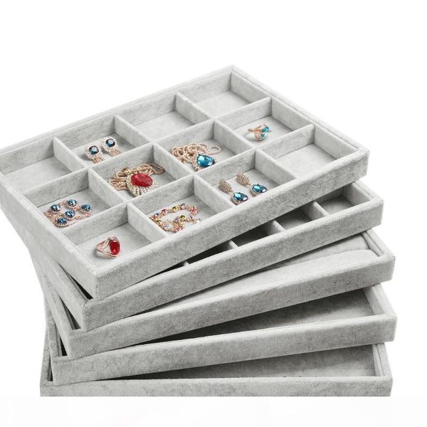 серого высокосортного velvet дисплей ювелирных изделий tray держатель кольцо ожерелье браслет лоток серьга стойка дисплей, Black 
серого высокосортного velvet дисплей ювелирных изделий tray держатель кольцо ожерелье браслет лоток серьга стойка дисплей, Black