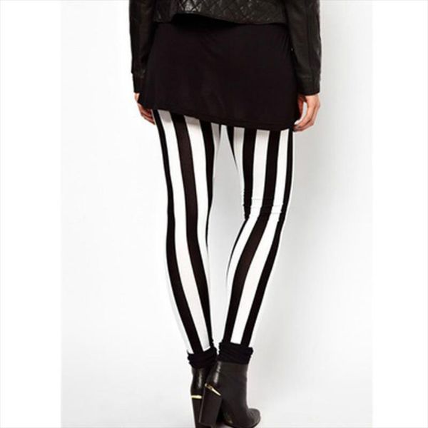 new black white striped vertical printed leggings gothic creative fitness women punk shape slim popular pants
new black white striped vertical printed leggings gothic creative fitness women punk shape slim popular pants
