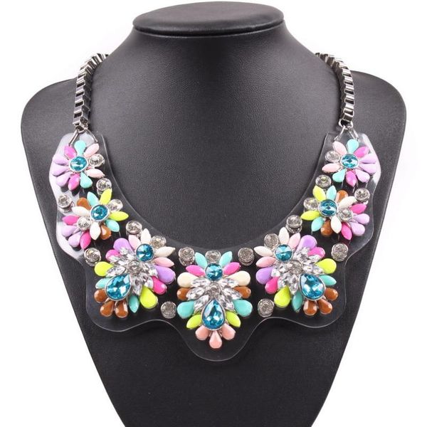 latest design fashion charm luxurious big colorful flower pendant necklaces for women chain jewelry, Silver
latest design fashion charm luxurious big colorful flower pendant necklaces for women chain jewelry, Silver
