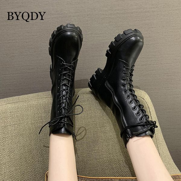 byqdy round toe women autumn platform mid calf boots female lace up punk motorcycle boot long tube zipper ladies med heel shoes, Black
byqdy round toe women autumn platform mid calf boots female lace up punk motorcycle boot long tube zipper ladies med heel shoes, Black