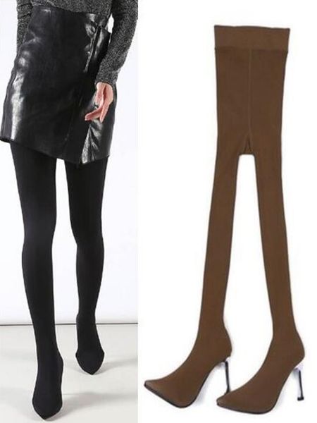 new arrivals knit over the knee sock pant boots pointed toe high heels stretch tight high boots fashion winter banquet shoes, Black
new arrivals knit over the knee sock pant boots pointed toe high heels stretch tight high boots fashion winter banquet shoes, Black