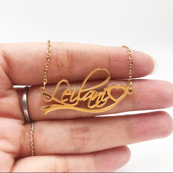 custom letters nameplated necklace stainless steel fashion baby name necklace with heart wedding birthday jewelry choker, Silver
custom letters nameplated necklace stainless steel fashion baby name necklace with heart wedding birthday jewelry choker, Silver