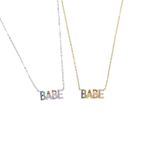 chains 2021 classic personalized 925 sterling silver letter babe pendant necklaces for women children paved rainbow cz choker jewelry
chains 2021 classic personalized 925 sterling silver letter babe pendant necklaces for women children paved rainbow cz choker jewelry