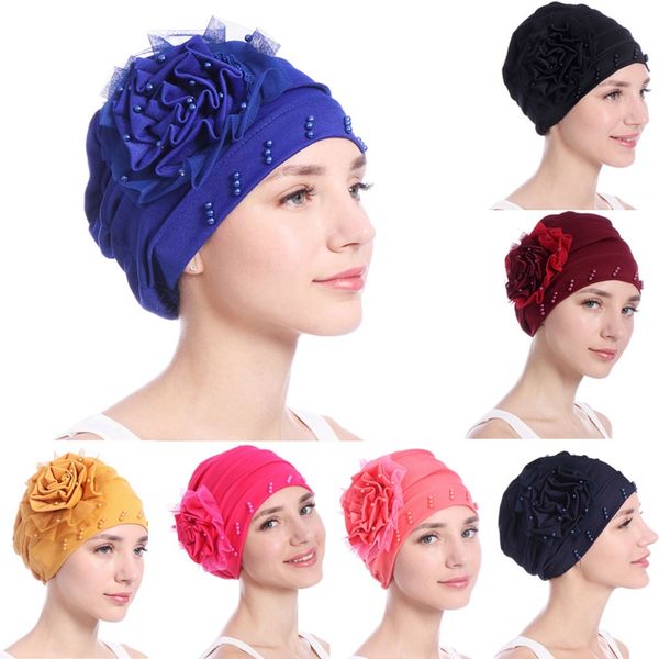 1 pcs fashion women beading hat muslim islam ruffle flower cancer chemo beanie scarf turban wrap pearl cap hair accessories, Blue;gray
1 pcs fashion women beading hat muslim islam ruffle flower cancer chemo beanie scarf turban wrap pearl cap hair accessories, Blue;gray