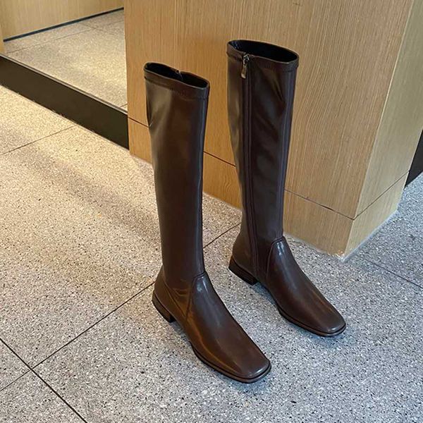 women knee-high boots fashion elastic fabric knight boots square toe mid heels women shoes zipper long ladies party shoes, Black
women knee-high boots fashion elastic fabric knight boots square toe mid heels women shoes zipper long ladies party shoes, Black