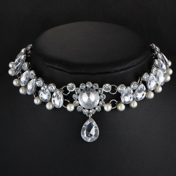 new vintage simulated pearl statement beads jewelry boho collar choker water drop crystal beads choker pendant women necklace, Silver
new vintage simulated pearl statement beads jewelry boho collar choker water drop crystal beads choker pendant women necklace, Silver