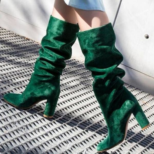 slouch suede slip on chunky heel boots knee high pointed toe designer navy blue green solid ladies ankle boots, Black
slouch suede slip on chunky heel boots knee high pointed toe designer navy blue green solid ladies ankle boots, Black
