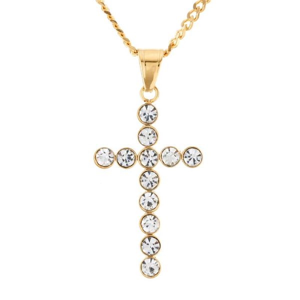 pendant necklaces stainless steel copper hip hop plated gold cross necklace cz stone men and women personality accessories, Silver
pendant necklaces stainless steel copper hip hop plated gold cross necklace cz stone men and women personality accessories, Silver