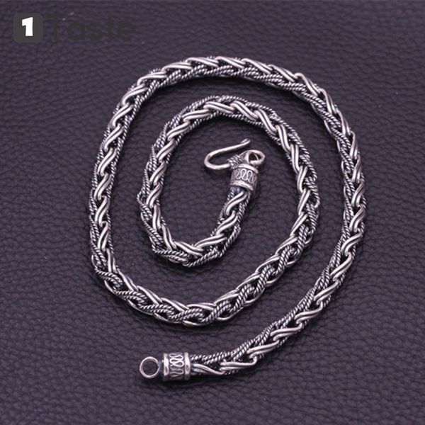 one taste 925 sterling silver 7mm-width weave rope chain men's necklace thai silver vintage trendy heavy necklace fine jewelry 
one taste 925 sterling silver 7mm-width weave rope chain men's necklace thai silver vintage trendy heavy necklace fine jewelry