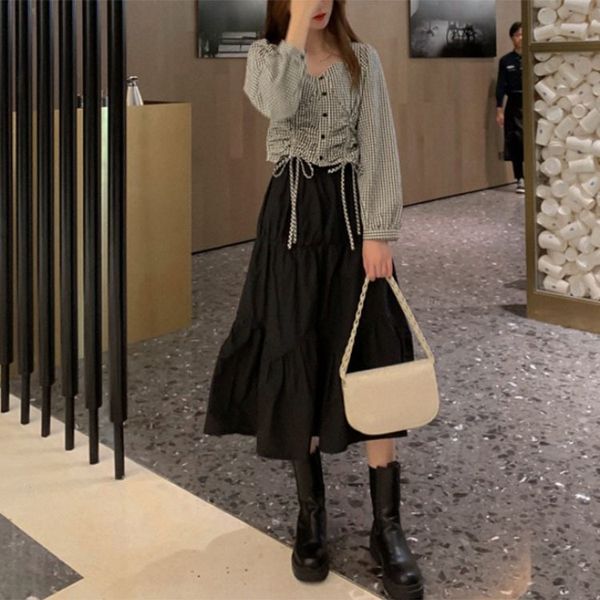 plaid women's long sleeve fall 2020 new hong kong style skirt shirt set fashion shirt two-piece set dhzjf, Gray
plaid women's long sleeve fall 2020 new hong kong style skirt shirt set fashion shirt two-piece set dhzjf, Gray