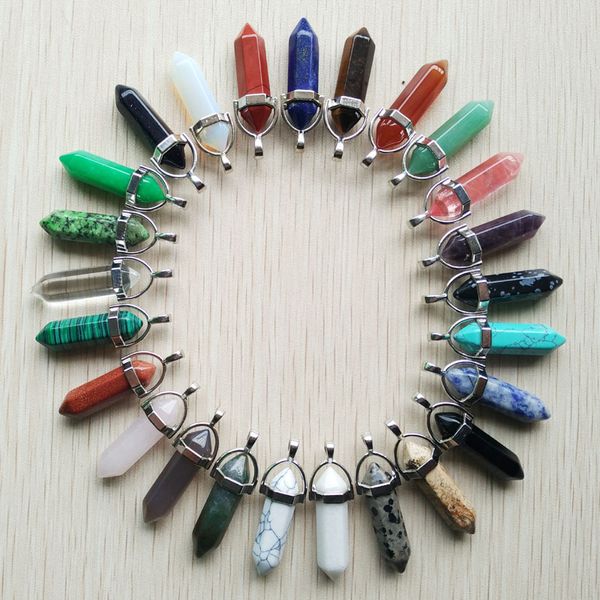 wholesale 50/lot 2020 fashion selling natural stone crystal charm point pillar pendants for necklace making ing, Silver
wholesale 50/lot 2020 fashion selling natural stone crystal charm point pillar pendants for necklace making ing, Silver