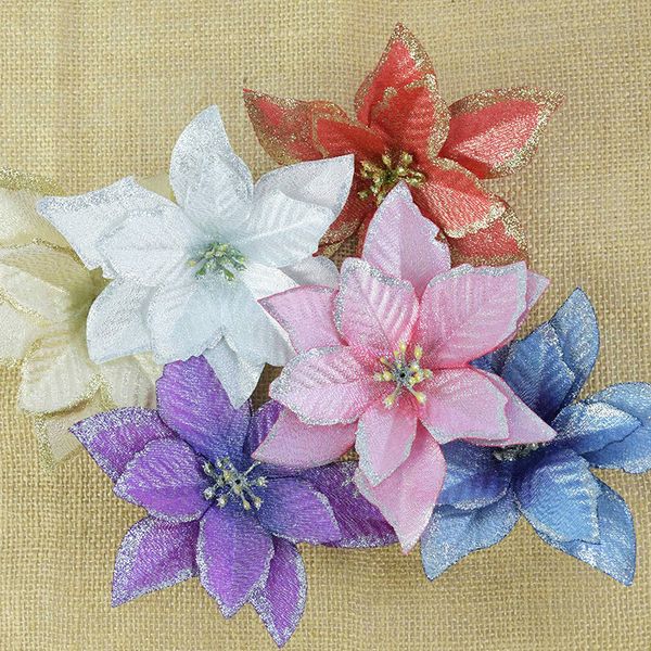 decorative flowers & wreaths 10pcs glitter artificial cloth flower head for christmas tree ornaments diy home wedding xmas party decoration
decorative flowers & wreaths 10pcs glitter artificial cloth flower head for christmas tree ornaments diy home wedding xmas party decoration