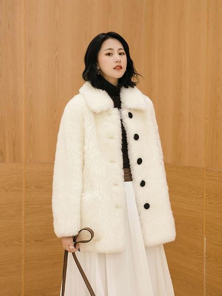 women's fur & faux 2021 women clothing winter outerwear real coats the composite coat lamb sheep-shorn wool 1023, Black
women's fur & faux 2021 women clothing winter outerwear real coats the composite coat lamb sheep-shorn wool 1023, Black