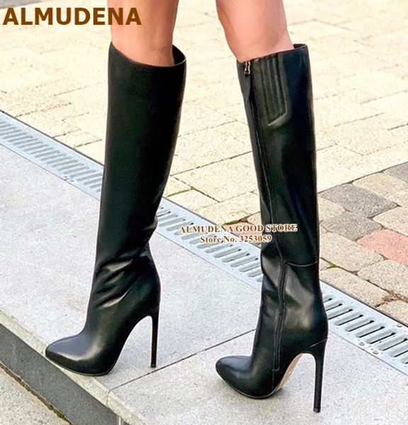 almudena thin high heel knee high boots black milk white matte leather tall boots slim fit women fall winter size46
almudena thin high heel knee high boots black milk white matte leather tall boots slim fit women fall winter size46