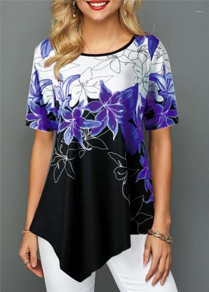 flora printed fashion short sleeve summer casual irrefular hem womens t shirts designer womens tshirrts, White
flora printed fashion short sleeve summer casual irrefular hem womens t shirts designer womens tshirrts, White