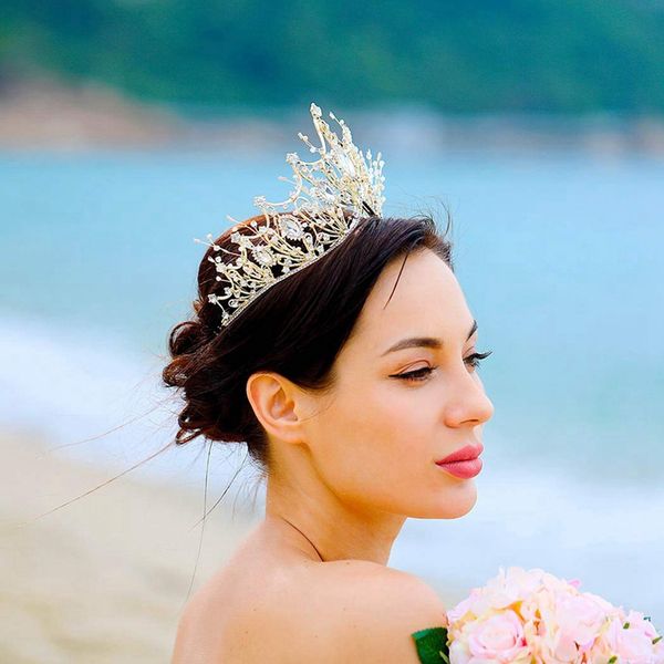 bride wedding rhinestone crowns and tiaras gold bridal crystal crown princess headpieces for women and girls, Golden;silver
bride wedding rhinestone crowns and tiaras gold bridal crystal crown princess headpieces for women and girls, Golden;silver
