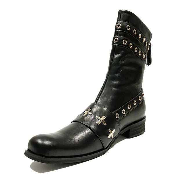 square toe ankle boots metal decoration female shoes genuine leather autumn winter booties casual punk boots motorcycle shoes, Black
square toe ankle boots metal decoration female shoes genuine leather autumn winter booties casual punk boots motorcycle shoes, Black