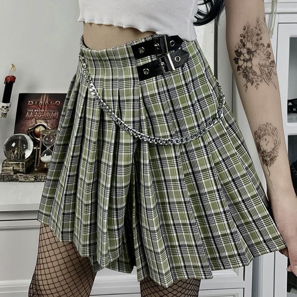 skirts high waist plaid women's skirt summer streetwear cargo style buckle chain mini pleated, Black
skirts high waist plaid women's skirt summer streetwear cargo style buckle chain mini pleated, Black