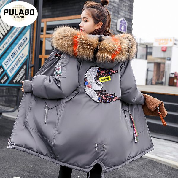 winter coat women 2020 new embroidery casual hooded fur collar loose long parka mujer thick warm overcoat fashion jacket, Black
winter coat women 2020 new embroidery casual hooded fur collar loose long parka mujer thick warm overcoat fashion jacket, Black