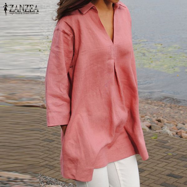 zanzea women 2020 autumn solid shirts cotton blouses casual loose v neck fashion blusas femininas plus size s-5xl, White
zanzea women 2020 autumn solid shirts cotton blouses casual loose v neck fashion blusas femininas plus size s-5xl, White