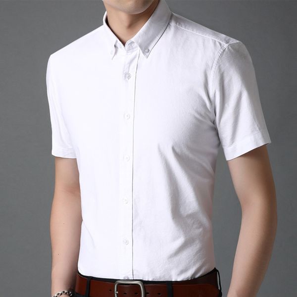 new solid color men's short sleeve summer new young and middle-aged formal dress dad inch shirt cotton lapel casual shirt ycwgf, Blue
new solid color men's short sleeve summer new young and middle-aged formal dress dad inch shirt cotton lapel casual shirt ycwgf, Blue