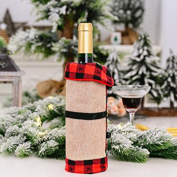 burlap bell wine bottle storage bag christmas decoration supplies bell lapel black and white plaid wine set organizador
burlap bell wine bottle storage bag christmas decoration supplies bell lapel black and white plaid wine set organizador