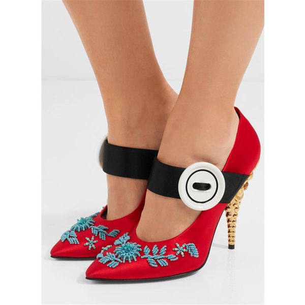 2020 new designer silk women pumps mary jeans ladies high heels beading wedding dress shoes woman stiletto, Black
2020 new designer silk women pumps mary jeans ladies high heels beading wedding dress shoes woman stiletto, Black