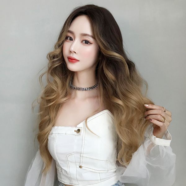 женская мода lady gradient gold brown длинные волосы парики природные сыпучие вьющимися волнистые синтетические парики фронта шнурка с ребен, Black 
женская мода lady gradient gold brown длинные волосы парики природные сыпучие вьющимися волнистые синтетические парики фронта шнурка с ребен, Black