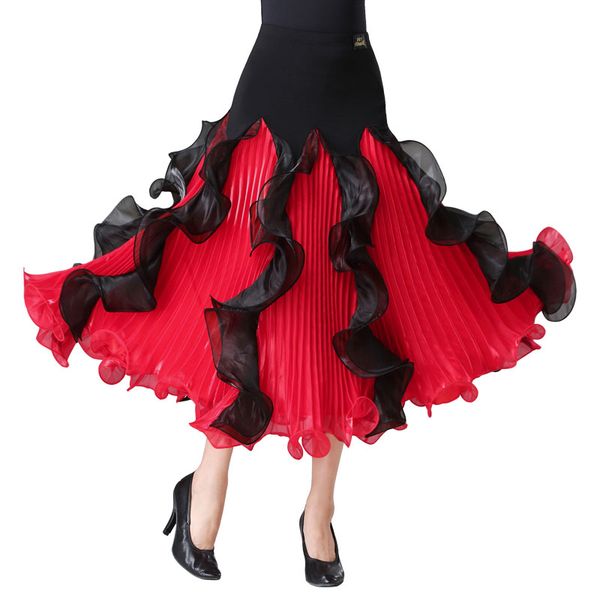 women ballroom dance skirt waltz tango foxtrot everning dress long skirt dance stage performance practise, Black;red
women ballroom dance skirt waltz tango foxtrot everning dress long skirt dance stage performance practise, Black;red