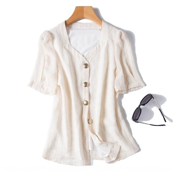 gaoke 2020 summer new women's solid color shirt korean style elegant french v-neck short-sleeved shirt ins fashion geqsi, Gray
gaoke 2020 summer new women's solid color shirt korean style elegant french v-neck short-sleeved shirt ins fashion geqsi, Gray