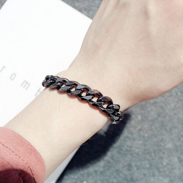 link, chain 17/19/21cm charm bracelet for women/men fashion lovers bracelets curb cubanblack couple jewelry bangles accessory gift, Black
link, chain 17/19/21cm charm bracelet for women/men fashion lovers bracelets curb cubanblack couple jewelry bangles accessory gift, Black