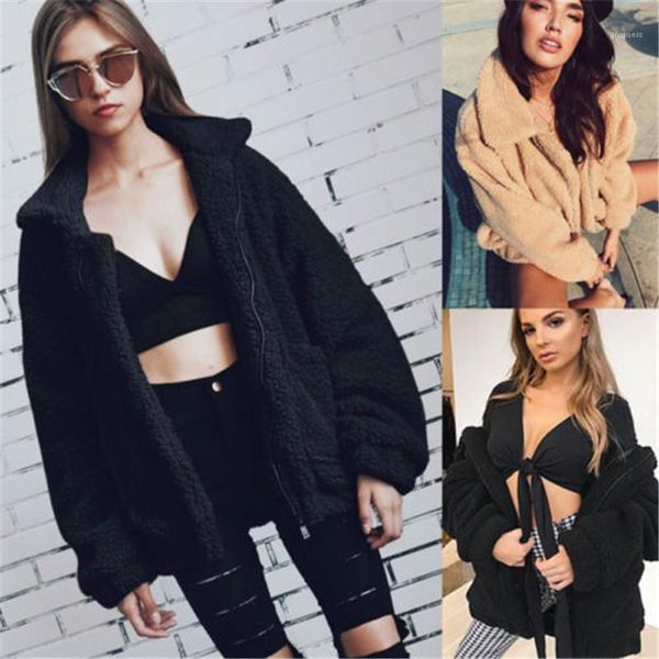 lamb wool solid color lapel neck loose coats street style womens coats winter women designer coats fashion faux, Black;brown
lamb wool solid color lapel neck loose coats street style womens coats winter women designer coats fashion faux, Black;brown