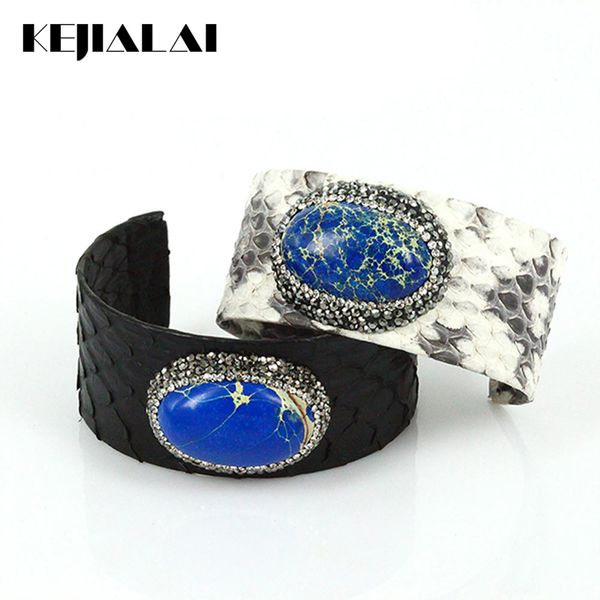 bangle punk style python leather for women blue sea sediment stone imperial pave with silver color rhinestone luxury gift, Black
bangle punk style python leather for women blue sea sediment stone imperial pave with silver color rhinestone luxury gift, Black