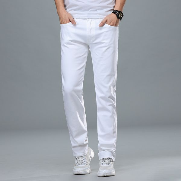 white denim trousers men baggy jeans slim fit pants classic jean homme spijkerbroeken heren biker soft fashion, Blue
white denim trousers men baggy jeans slim fit pants classic jean homme spijkerbroeken heren biker soft fashion, Blue