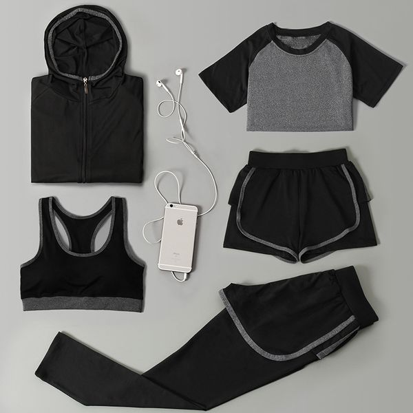 5pcs seamless women yoga set workout sportswear gym clothing fitness long sleeve crop high waist leggings sports suits, White;red
5pcs seamless women yoga set workout sportswear gym clothing fitness long sleeve crop high waist leggings sports suits, White;red