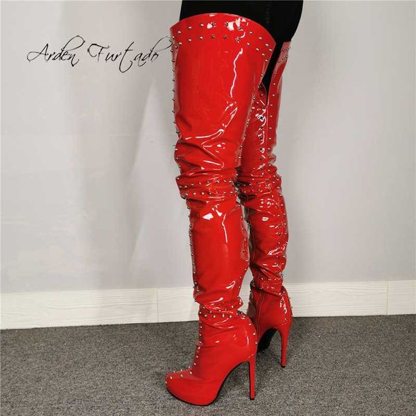 arden furtado fashion women's shoes winter pointed toe platform stilettos heels zipper red over the knee high boots rivets boots, Black
arden furtado fashion women's shoes winter pointed toe platform stilettos heels zipper red over the knee high boots rivets boots, Black