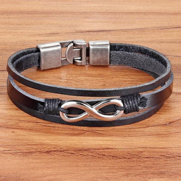 2020 new fashion novelty digital 8 black leather bracelet for men european style diy multilayer bandage brand charm bracelet, Red;blue
2020 new fashion novelty digital 8 black leather bracelet for men european style diy multilayer bandage brand charm bracelet, Red;blue