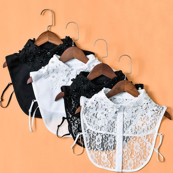 Elegant Women Sweater Shirt Fake Collar New Embroidery Lace Flower Rhinestone Chiffon Cotton Detachable False Collar Blouse Tops, Black;gray
Elegant Women Sweater Shirt Fake Collar New Embroidery Lace Flower Rhinestone Chiffon Cotton Detachable False Collar Blouse Tops, Black;gray