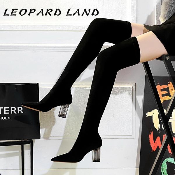 leopard land fashion transparent crystal high heel pointed suede slimming pedicure over-the-knee boots ds-1718-13, Black
leopard land fashion transparent crystal high heel pointed suede slimming pedicure over-the-knee boots ds-1718-13, Black