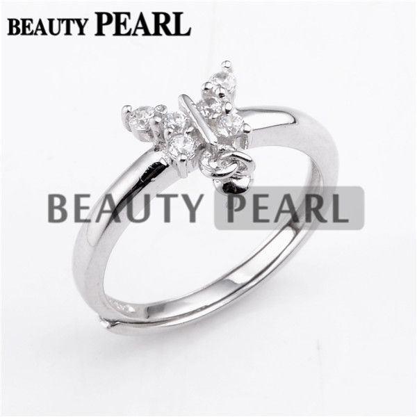 pretty butterfly ring settings zircon 925 sterling silver pearl semi mount diy jewelry making 5 pieces, Slivery;crystal
pretty butterfly ring settings zircon 925 sterling silver pearl semi mount diy jewelry making 5 pieces, Slivery;crystal