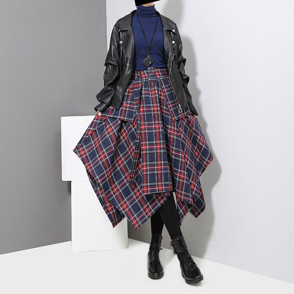 brand designer new spring high waist red plaid split joitn loose big hem half-body skirt women fashion tide all-match jd402, Black
brand designer new spring high waist red plaid split joitn loose big hem half-body skirt women fashion tide all-match jd402, Black