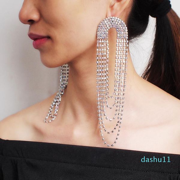 manilai shiny rhinestone tassel earring for women statement long dangle earrings charm wedding party jewelry, Silver
manilai shiny rhinestone tassel earring for women statement long dangle earrings charm wedding party jewelry, Silver