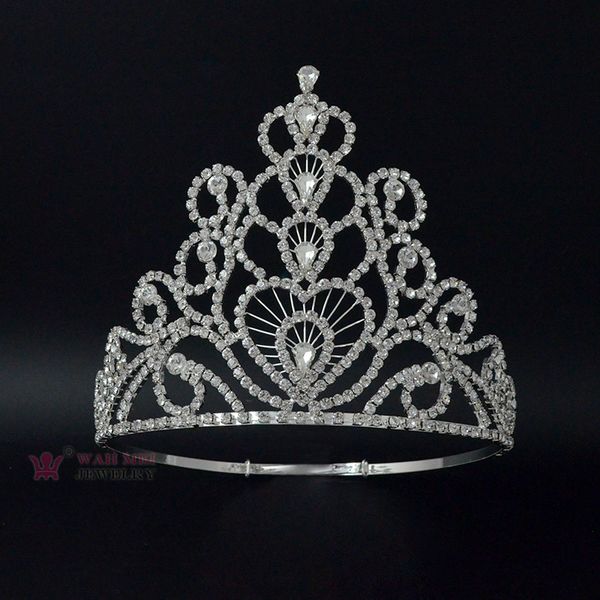 heart drop tall large crowns rhinestone crystal adjustable headband for pageant or bridal wedding hair jewelry tiaras 01888, White;golden
heart drop tall large crowns rhinestone crystal adjustable headband for pageant or bridal wedding hair jewelry tiaras 01888, White;golden