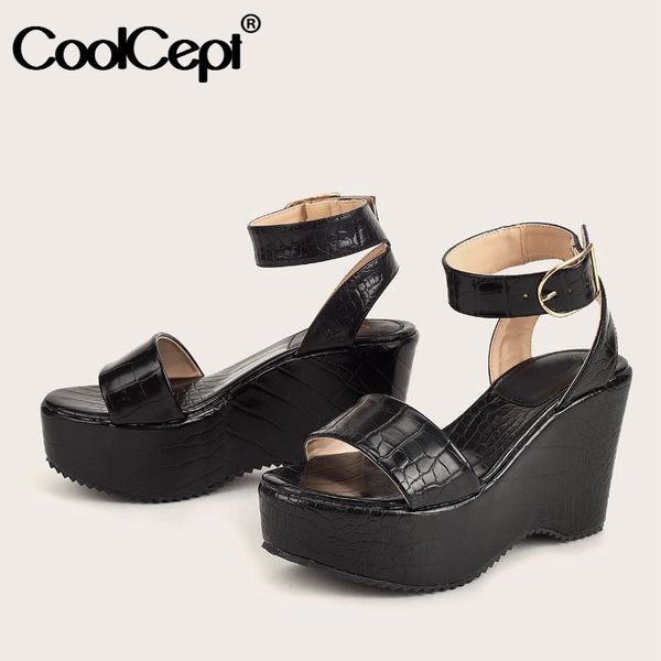 coolcept women sandals ankle strap summer shoes woman high platform wedges fashion party women shoes footwear size 36-43, Black
coolcept women sandals ankle strap summer shoes woman high platform wedges fashion party women shoes footwear size 36-43, Black